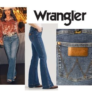 WRANGLER retro Bailey High Rise Trouser jeans TALL long inseam 30 x 36  flare